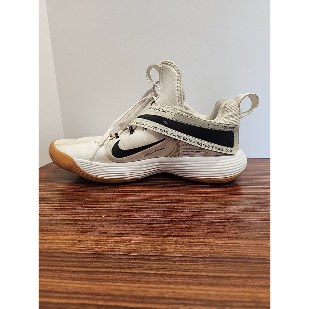 Nike React Hyperset Volleyball Shoes Mens 7.5 Women's 9 White/Black Just Do It - Picture 3 of 11
